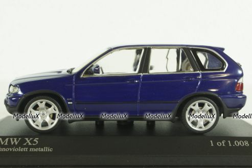 BMW X5 4.8I  E53 1999, purple metallic, 431028475, Minichamps 1:43 