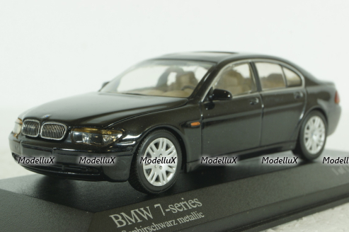 BMW 745I E65 2001, black metallic, 431020202, Minichamps 1:43 