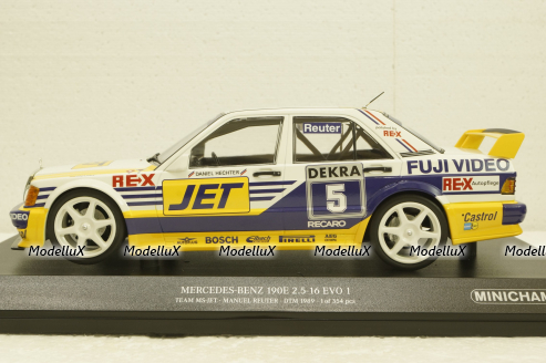 Mercedes 190E 2.5-16 Evo 5 DTM 1989, Team MS-JET,  MANUEL REUTER, DTM, 155893605, Minichamps 1:18