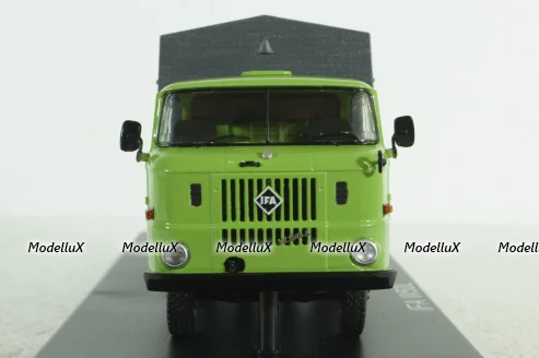 IFA W50L flatbed truck with tent, green grey, SSM1464, SSM 1:43