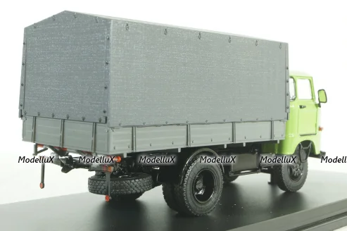 IFA W50L flatbed truck with tent, green grey, SSM1464, SSM 1:43