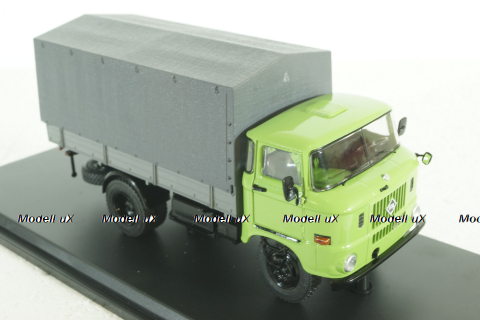 IFA W50L flatbed truck with tent, green grey, SSM1464, SSM 1:43