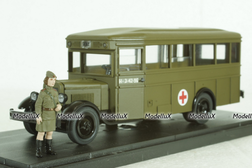 Зис-8 медицинский, с фигуркой санитарки, Miniclassic 1:43
