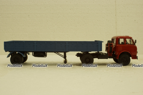 Маз-504 с п/прицепом 9380 красный/синий 1981, Н862, Наш Автопром 1:43