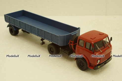 Маз-504 с п/прицепом 9380 красный/синий 1981, Н862, Наш Автопром 1:43