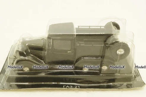 Газ-21, трехосный, черный, Автолегенды СССР №113, 1:43 с журналом