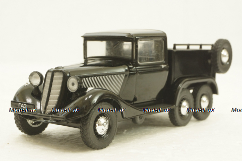 Газ-21, трехосный, черный, Автолегенды СССР №113, 1:43 с журналом