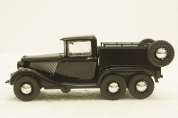 Газ-21, трехосный, черный, Автолегенды СССР №113, 1:43 с журналом