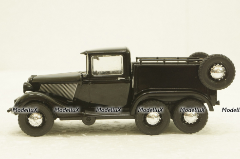 Газ-21, трехосный, черный, Автолегенды СССР №113, 1:43 с журналом