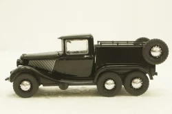 Газ-21, трехосный, черный, Автолегенды СССР №113, 1:43 с журналом