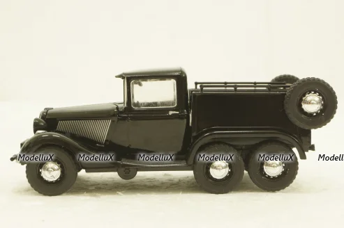 Газ-21, трехосный, черный, Автолегенды СССР №113, 1:43 с журналом