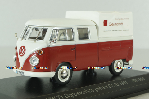 Volkswagen T1c Transporter Doka Germerott 24.10.1961, white/red,  #000/500, Norev 1:43