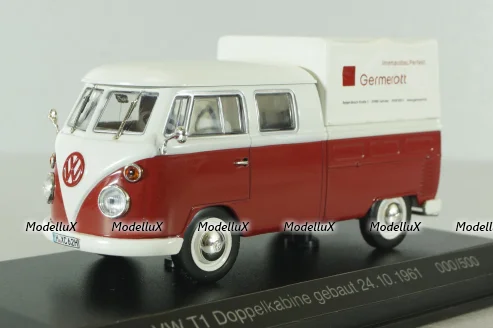 Volkswagen T1c Transporter Doka Germerott 24.10.1961, white/red,  #000/500, Norev 1:43