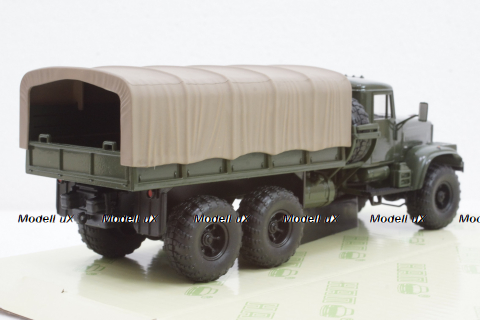 Краз-255Б борт с тентом зеленый 1969 зеленый, Н289, Наш Автопром 1:43