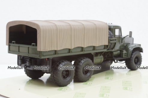 Краз-255Б борт с тентом зеленый 1969 зеленый, Н289, Наш Автопром 1:43