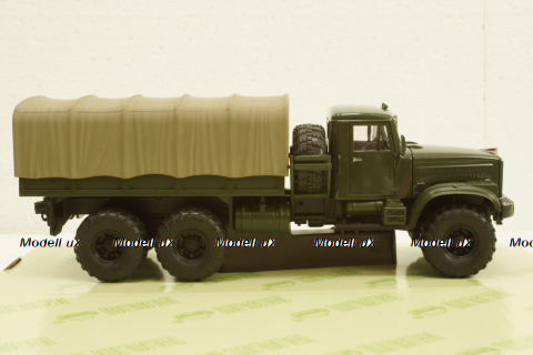 Краз-255Б борт с тентом зеленый 1969 зеленый, Н289, Наш Автопром 1:43