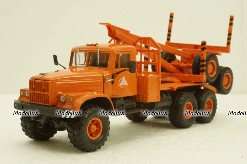 Краз-255Л1 лесовоз, оранжевый, Н727, Наш Автопром 1:43