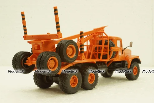 Краз-255Л1 лесовоз, оранжевый, Н727, Наш Автопром 1:43