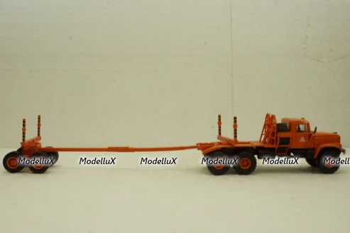 Краз-255Л1 лесовоз, оранжевый, Н727, Наш Автопром 1:43