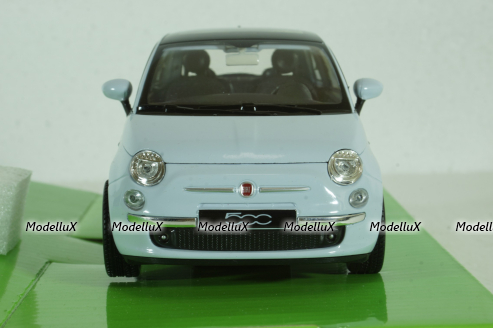 Fiat 500 2007 Light blue, Welly 1:24
