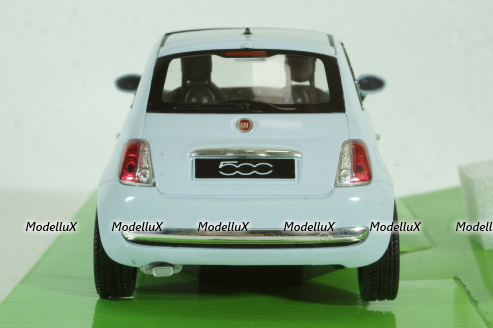 Fiat 500 2007 Light blue, Welly 1:24