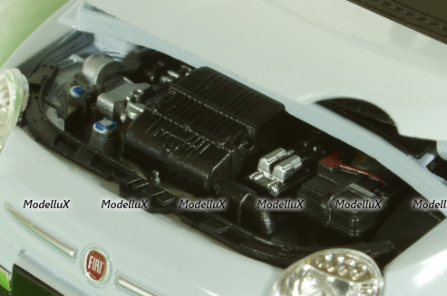 Fiat 500 2007 Light blue, Welly 1:24
