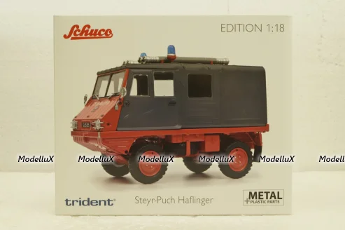 Steyr-Puch Haflinger Fire department red/grey, 450044300, Schuco 1:18