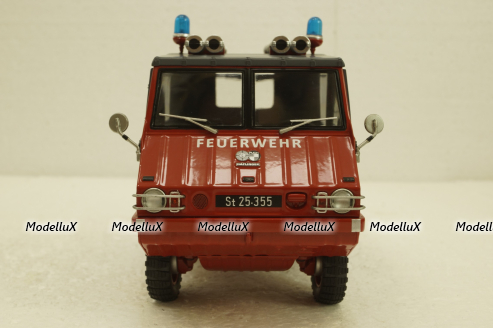 Steyr-Puch Haflinger Fire department red/grey, 450044300, Schuco 1:18