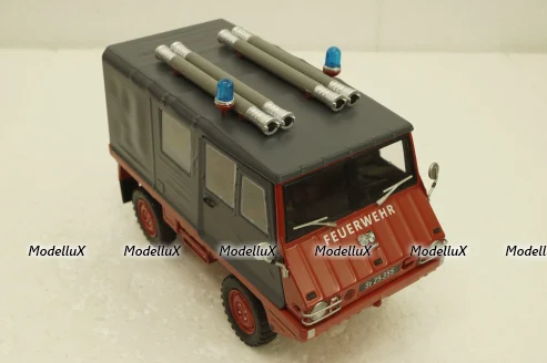 Steyr-Puch Haflinger Fire department red/grey, 450044300, Schuco 1:18