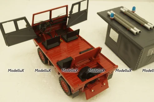 Steyr-Puch Haflinger Fire department red/grey, 450044300, Schuco 1:18