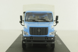 Газон NEXT C41R11 бортовой с тентом голубой/серый, в боксе, Н232, Наш Автопром 1:43 Уценка!