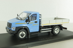 Газон NEXT C41R11 бортовой с тентом голубой/серый, в боксе, Н232, Наш Автопром 1:43 Уценка!