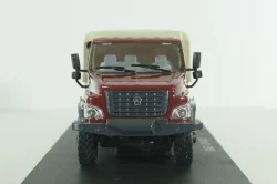 Газон NEXT C41A21 бортовой с тентом бордовый/бежевый, в боксе, Н234,  1:43