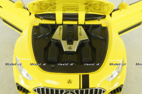 Mercedes AMG GT Coupe 2022, yellow, Jiaye model, 1:22