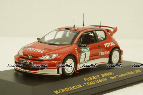 Peugeot 206 WRC #1 New Zealand Rally 2003 M.Gronholm-T.Rautiainen, Altaya 1:43