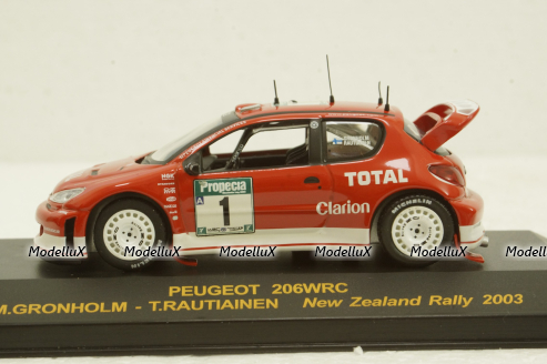 Peugeot 206 WRC #1 New Zealand Rally 2003 M.Gronholm-T.Rautiainen, Altaya 1:43