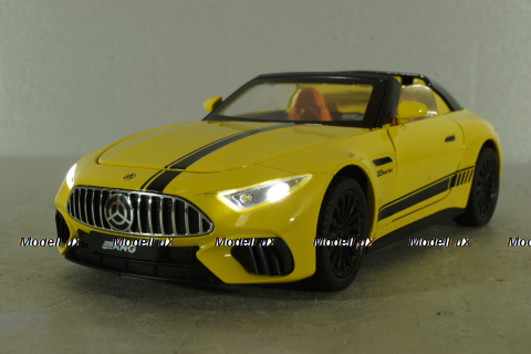 Mercedes AMG GT Coupe 2022, yellow, Jiaye model, 1:22
