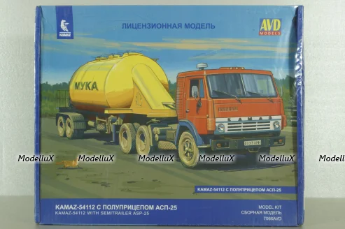 Камаз-54112 с п/прицепом АСП-25, сборная модель 7066AVD, AVD 1:43