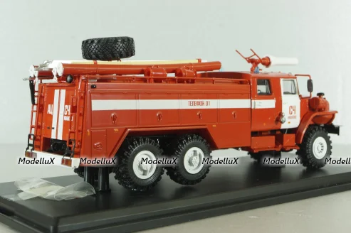 АЦ-7,5-40 пожарная автоцистерна на шасси Урал-4320 с бел. полосами, SSM1229, SSM 1:43