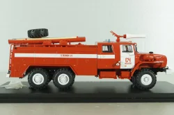 АЦ-7,5-40 пожарная автоцистерна на шасси Урал-4320 с бел. полосами, SSM1229, SSM 1:43