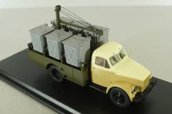 КММ-2 контейнерный мусоровоз на шасси ГАЗ-51Д 1958, желт/корич/хаки SSM1583, SSM 1:43