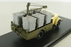КММ-2 контейнерный мусоровоз на шасси ГАЗ-51Д 1958, желт/корич/хаки SSM1583, SSM 1:43