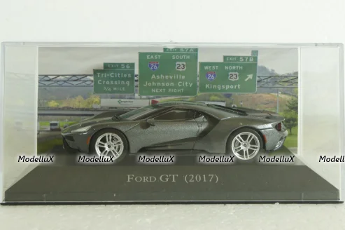 Ford GT 2017, grey with silver strips, American Cars №52, Altaya 1:43 