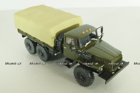 Урал-4320-31 бортовой с тентом, хаки, АвтоИстория 1:43