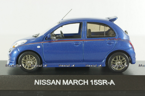 Nissan March/Nissan Micra 15SR-A with NISMO Stripe, Metallic Blue,18010SR, J-Collection 1:43