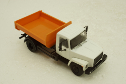 Газ-35072 самосвал, бел/оранж, Автолегенды СССР №32, Грузовики, 1:43