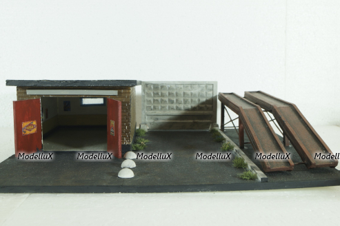 Диорама Гараж c эстакадой , Modellux 1:43