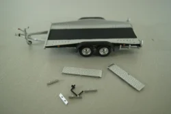 Прицеп для перевозки автомобилей Flatbed Trailer silver, Colibri Model Art 1:43