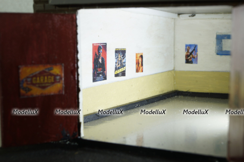 Диорама Гараж c эстакадой , Modellux 1:43