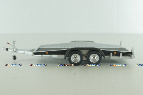 Прицеп для перевозки автомобилей Flatbed Trailer silver, Colibri Model Art 1:43